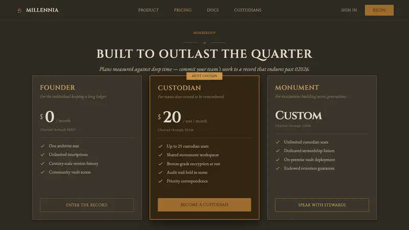 The Long Now Foundation — Web · pricing