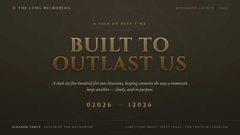 The Long Now Foundation — Slides · cover
