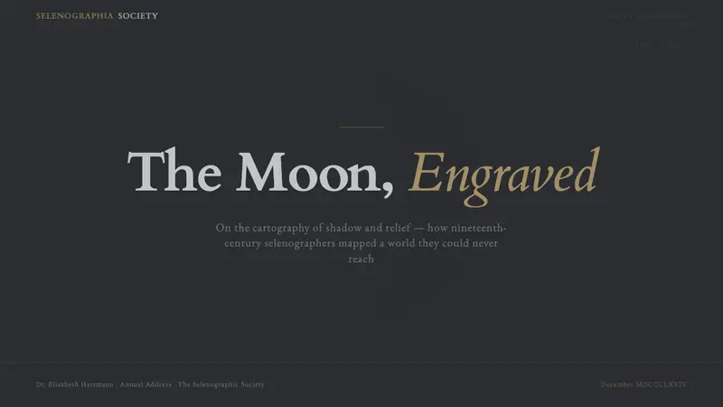 Lunar Selenography — Slides · cover