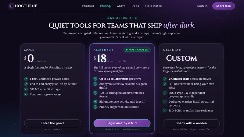 Lunarpunk — Web · pricing