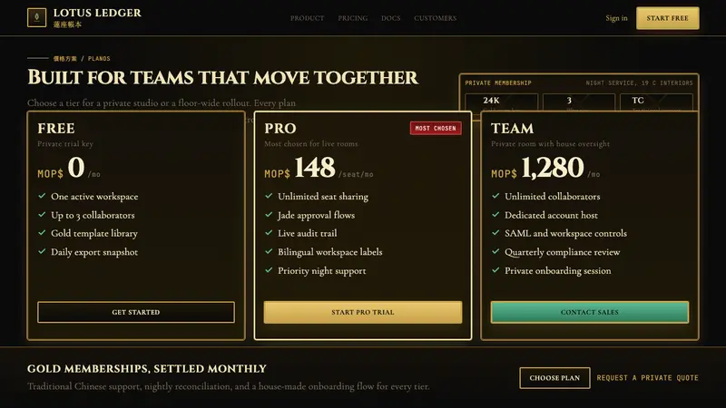 Macau Grand Lisboa Casino Gold — Web · pricing