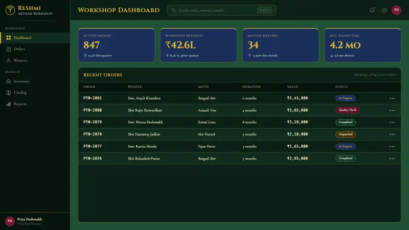 Maharashtra Paithani Peacock Saree — Web · dashboard