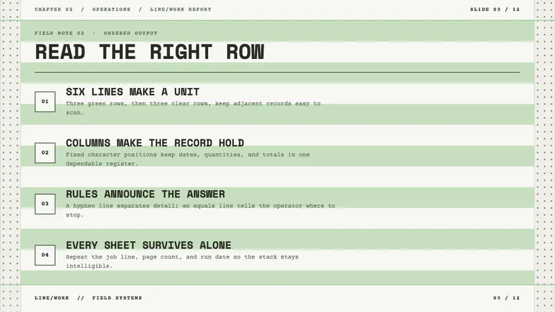 Green Bar Printout — Slides · content