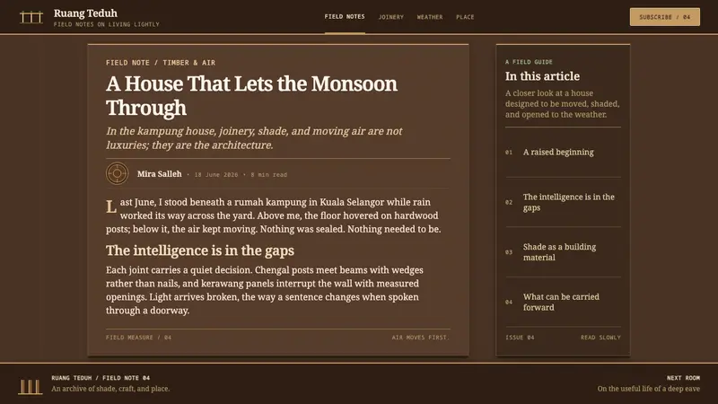 Malay Kampung House — Web · article