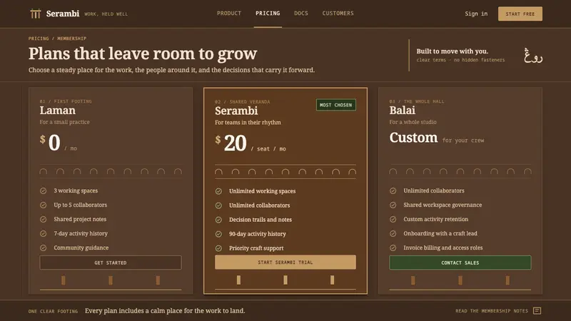 Malay Kampung House — Web · pricing
