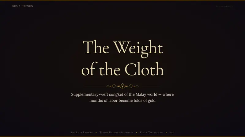 Malaysian Songket (Gold-Thread Weave) — Slides · cover