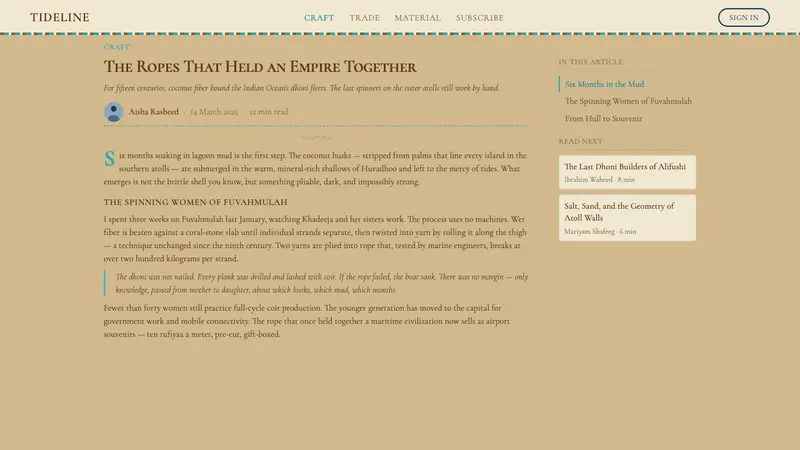 Maldivian Coir (Coconut Rope) — Web · article