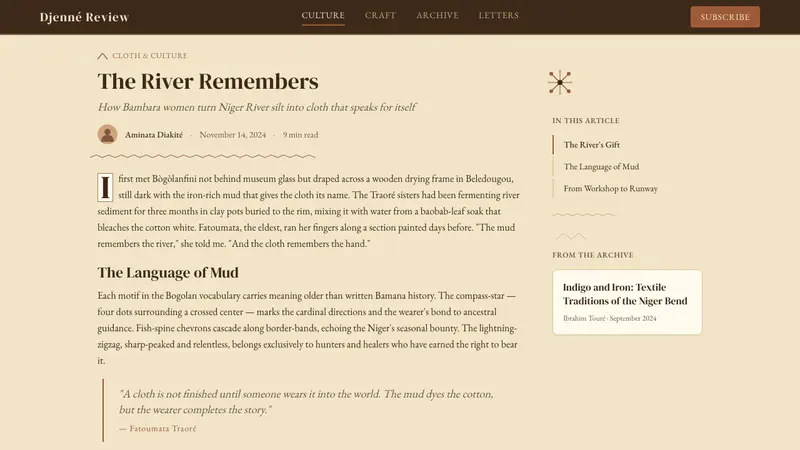 Mali Bògòlanfini (Bambara Mud-Cloth) — Web · article