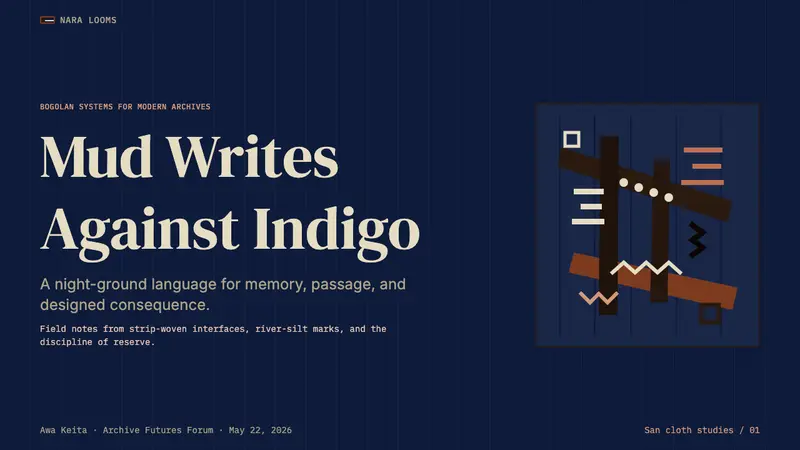 Malian Bogolan over Djenné Indigo — Slides · cover