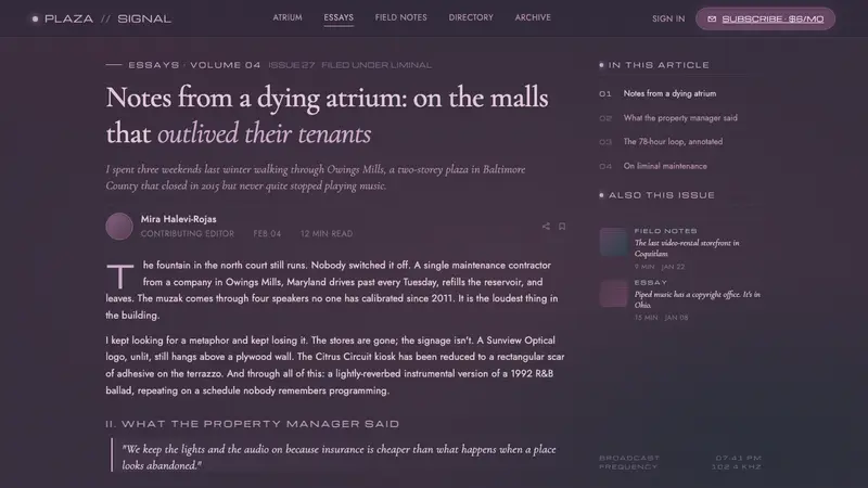 Mallsoft Plaza Muzak — Web · article