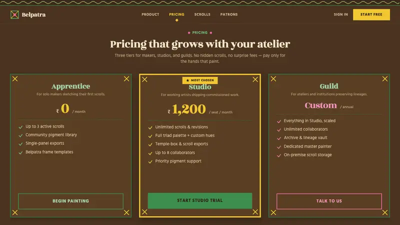 Manjusha Anga Snake-Scroll — Web · pricing