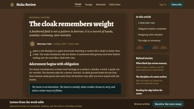 Māori Korowai Feather Cloak — Web · article
