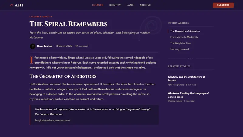 Māori Koru (Aotearoa) — Web · article