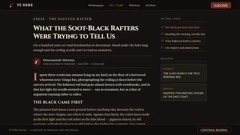 Māori Kōwhaiwhai Rafter — Web · article