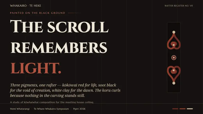 Māori Kōwhaiwhai Rafter — Slides · cover
