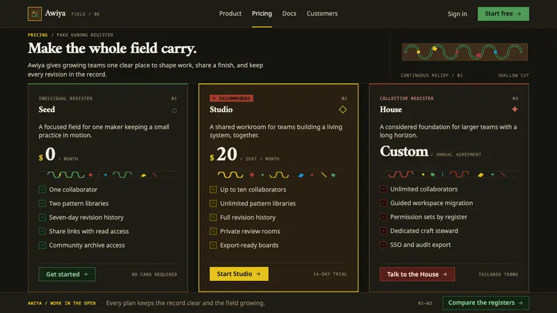 Maranao Okir — Web · pricing