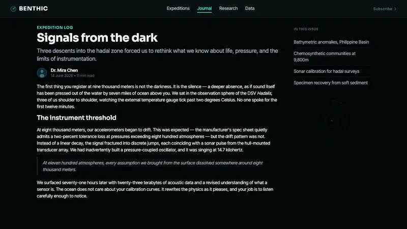 Mariana Trench — Web · article
