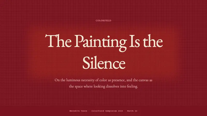 Mark Rothko Color Field (1950) — Slides · cover