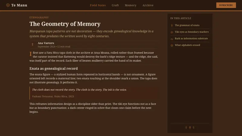 Marquesan Enata Tapa Motif — Web · article