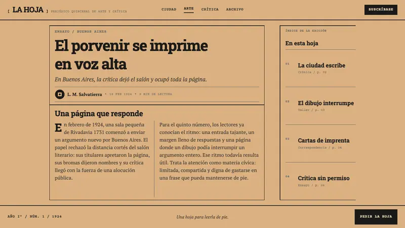 Martín Fierro Magazine — Web · article