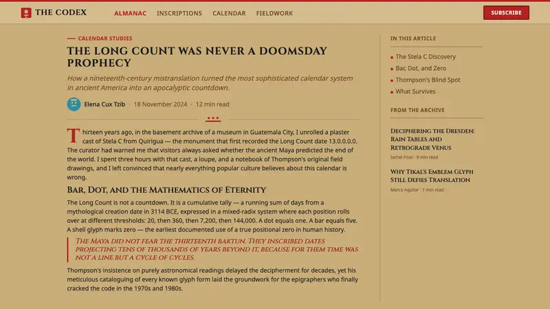 Maya Glyph Codex — Web · article