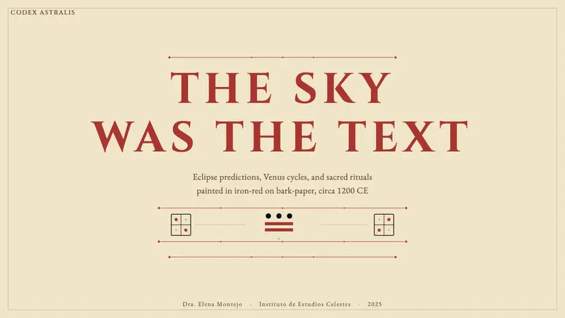 Mayan Dresden Codex — Slides · cover