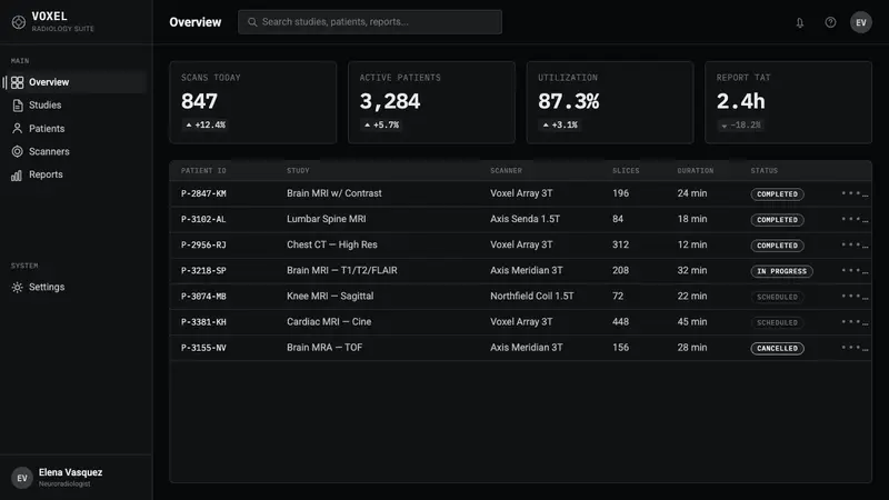MRI Scan — Web · dashboard