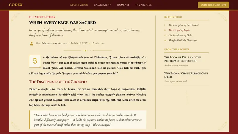Medieval Illuminated Manuscript — Web · article