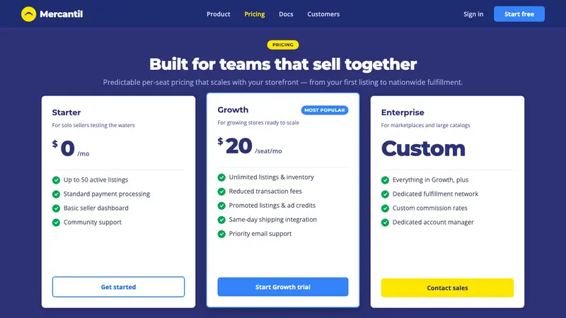 Mercado Libre Yellow — Web · pricing
