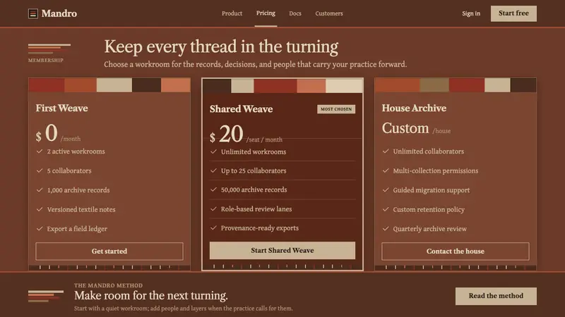 Merina Lambamena — Web · pricing