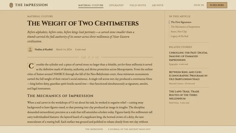 Sumerian Cylinder Seal — Web · article