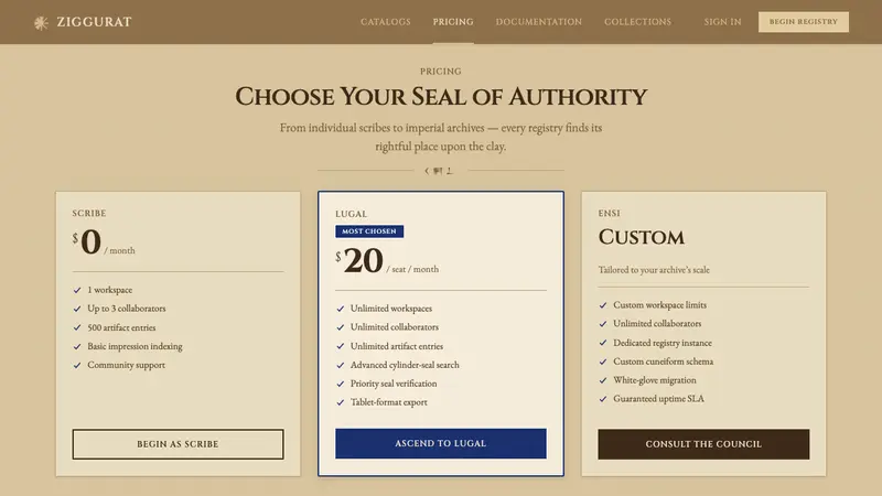 Sumerian Cylinder Seal — Web · pricing