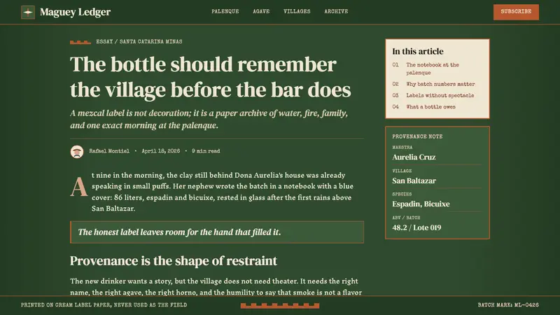 Mexican Mezcal Craft — Web · article