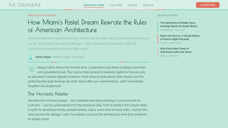 Miami Art Deco Pastel — Web · article