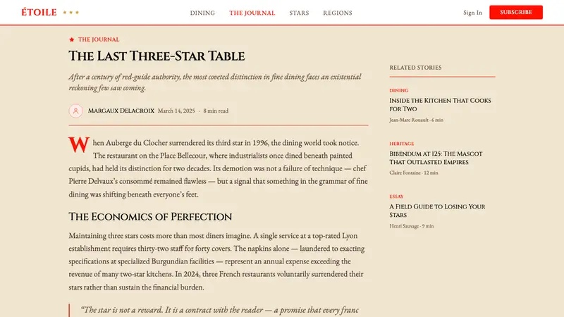 Michelin Guide Red-Stars — Web · article