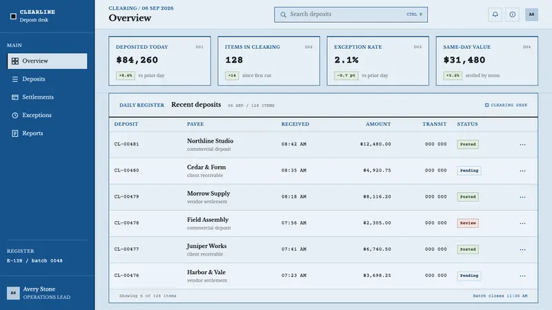 MICR Cheque Font — Web · dashboard