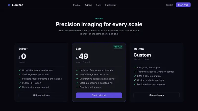 Cell Microscopy — Web · pricing