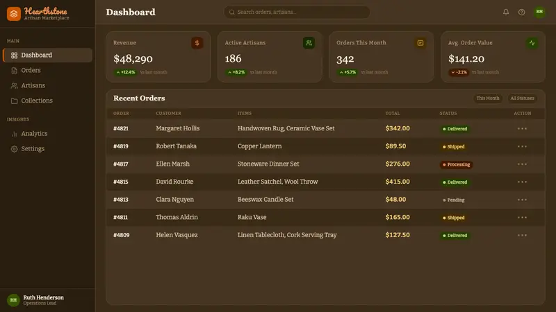 1970s Earth Tones — Web · dashboard