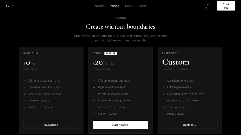 Midjourney — Web · pricing