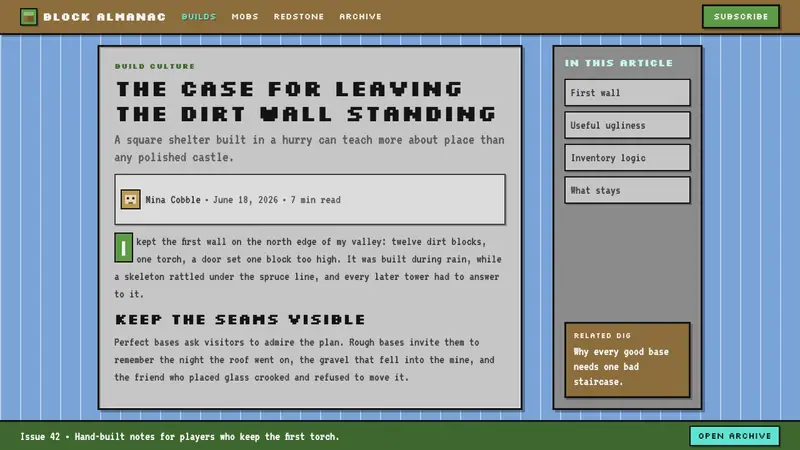 Minecraft Voxel — Web · article