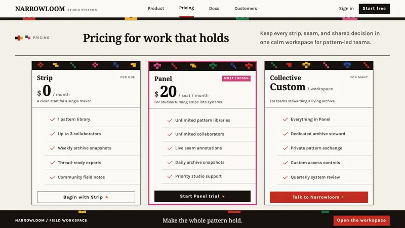 Mizo Puanchei — Web · pricing