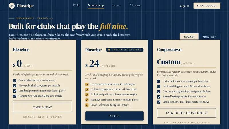 New York Yankees (Navy-Pinstripe) — Web · pricing