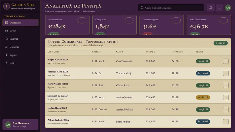Moldovan Vineyard Modernist — Web · dashboard