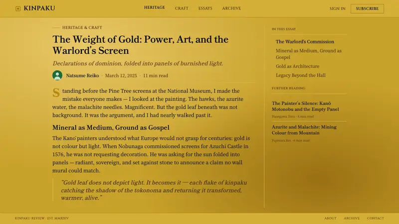 Momoyama Gold Screen — Web · article