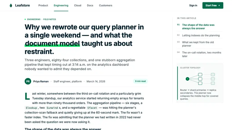 MongoDB Leaf Green — Web · article