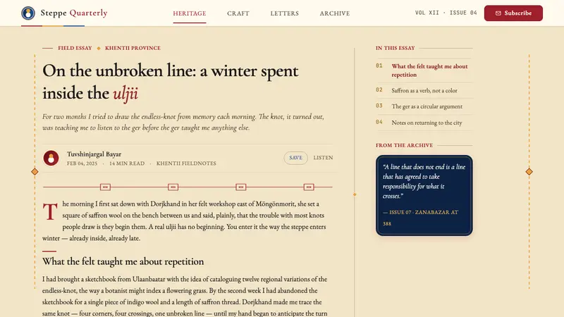Mongolian Nomadic Steppe — Web · article