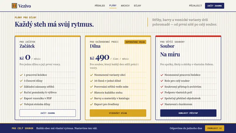 Slovacko Kroj — Web · pricing