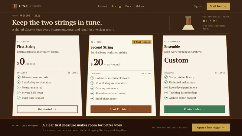 Morin Khuur — Web · pricing