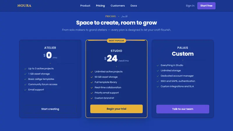 Jardin Majorelle Blue — Web · pricing