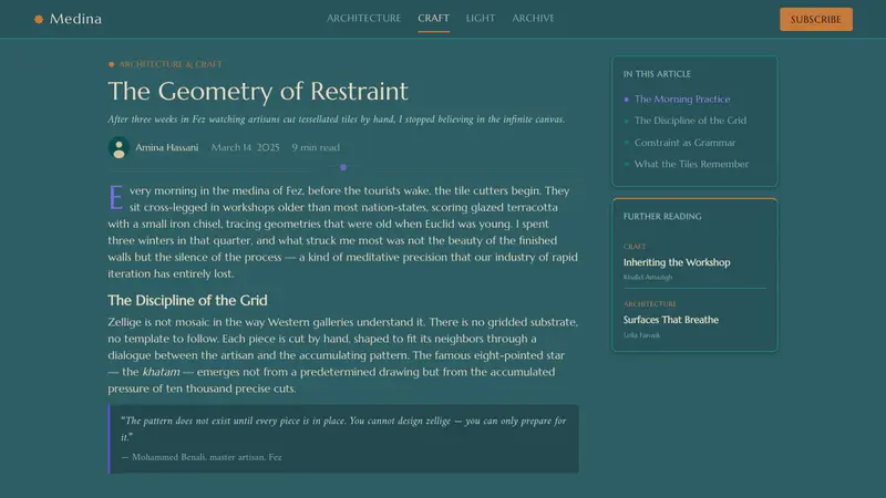 Moroccan Riad — Web · article